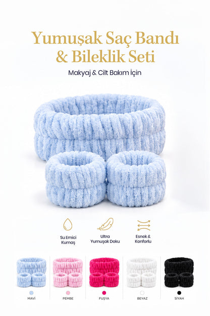 The Brilian Soft Care Saç Bandı & Su Emici Bileklik Seti